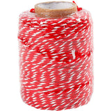 Crétiv Company Cotton Corde rouge blanc, 50m