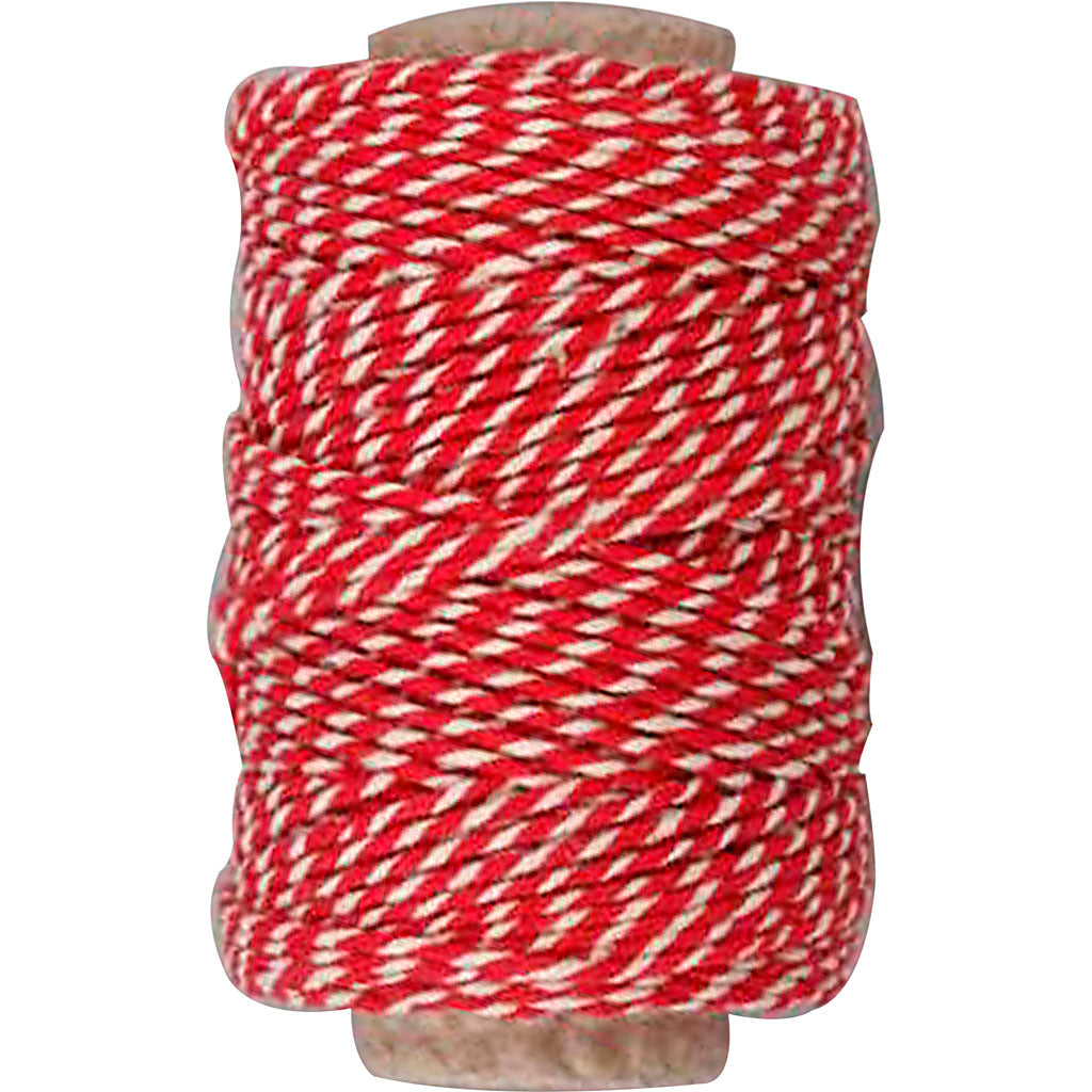 Crétiv Company Cotton Corde rouge blanc, 50m