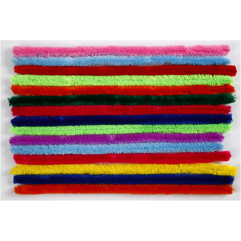 Creativ Company Chenillegarn Farbe 30cm, 15 Stk.