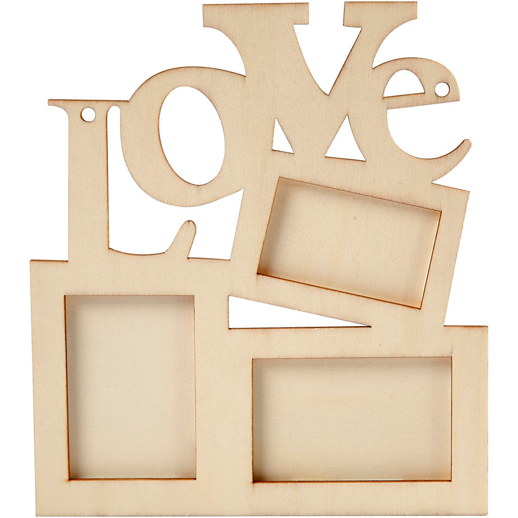 Photo frame love wood