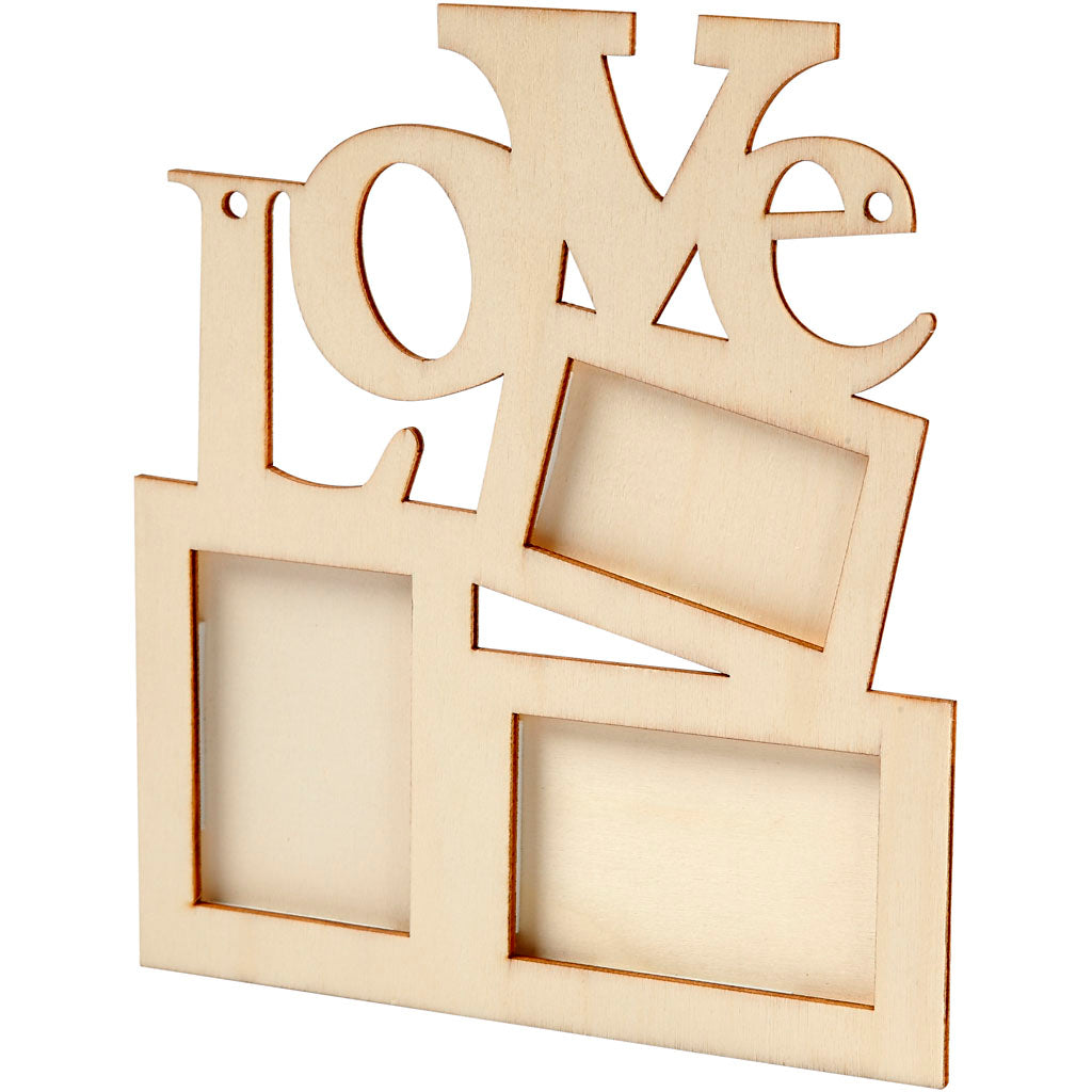 Photo frame love wood