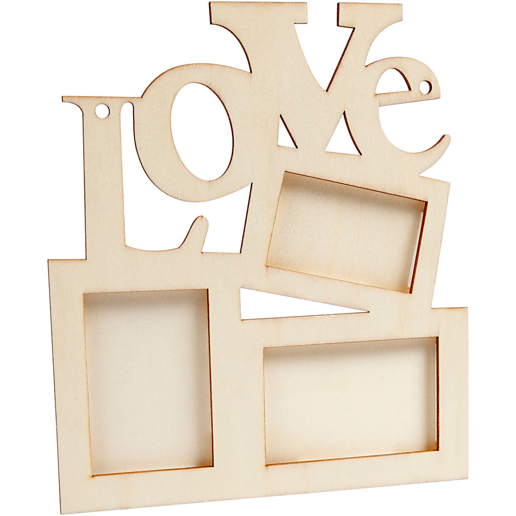 Photo frame love wood