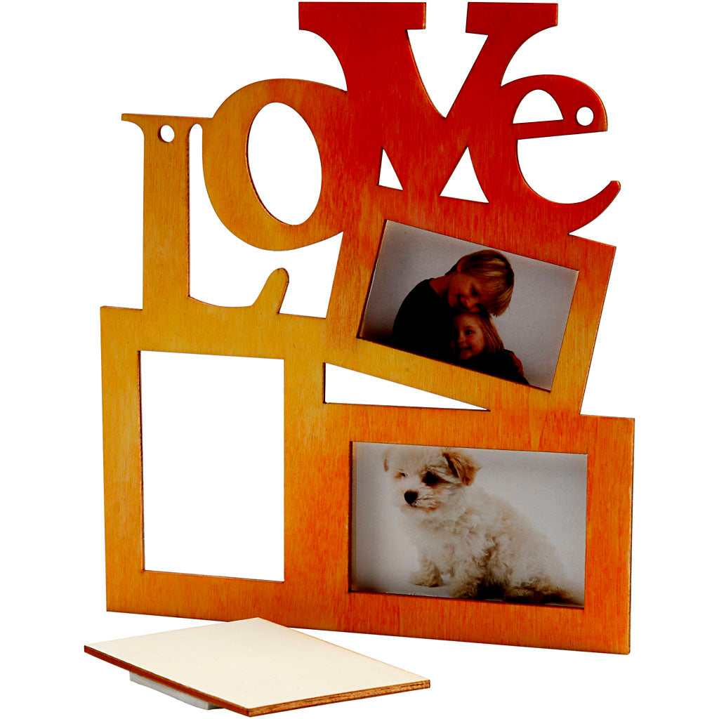 Photo frame love wood