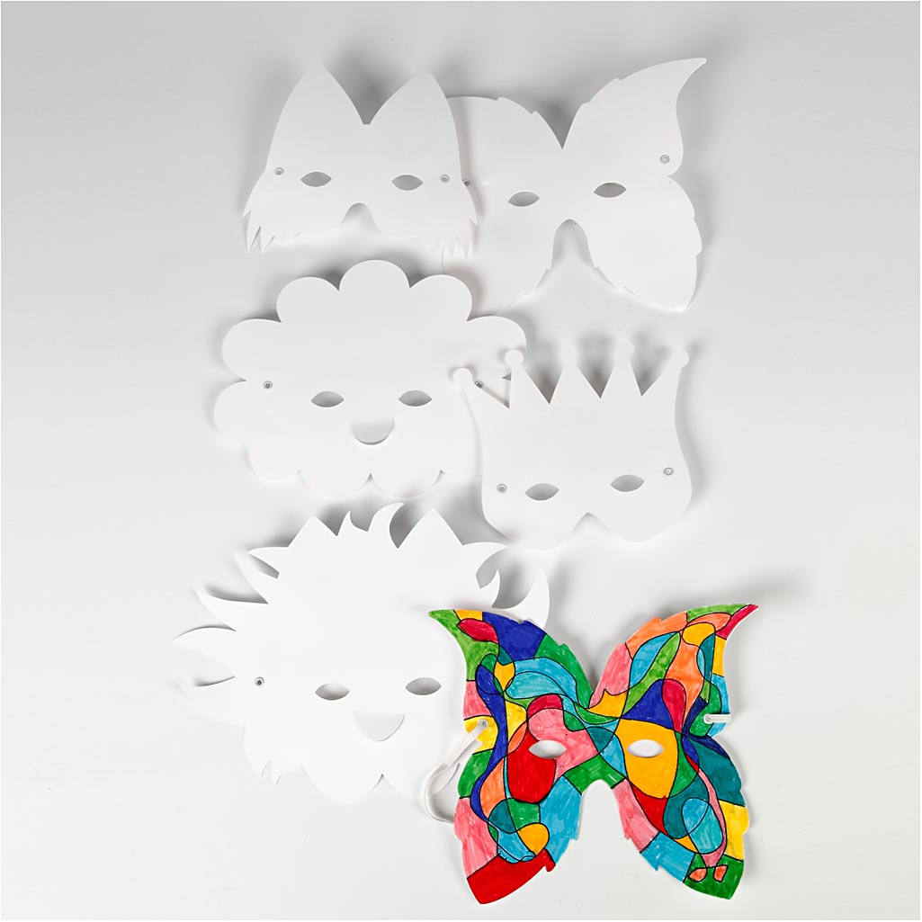 Creativ Company Fantasimaskers White, 5e.