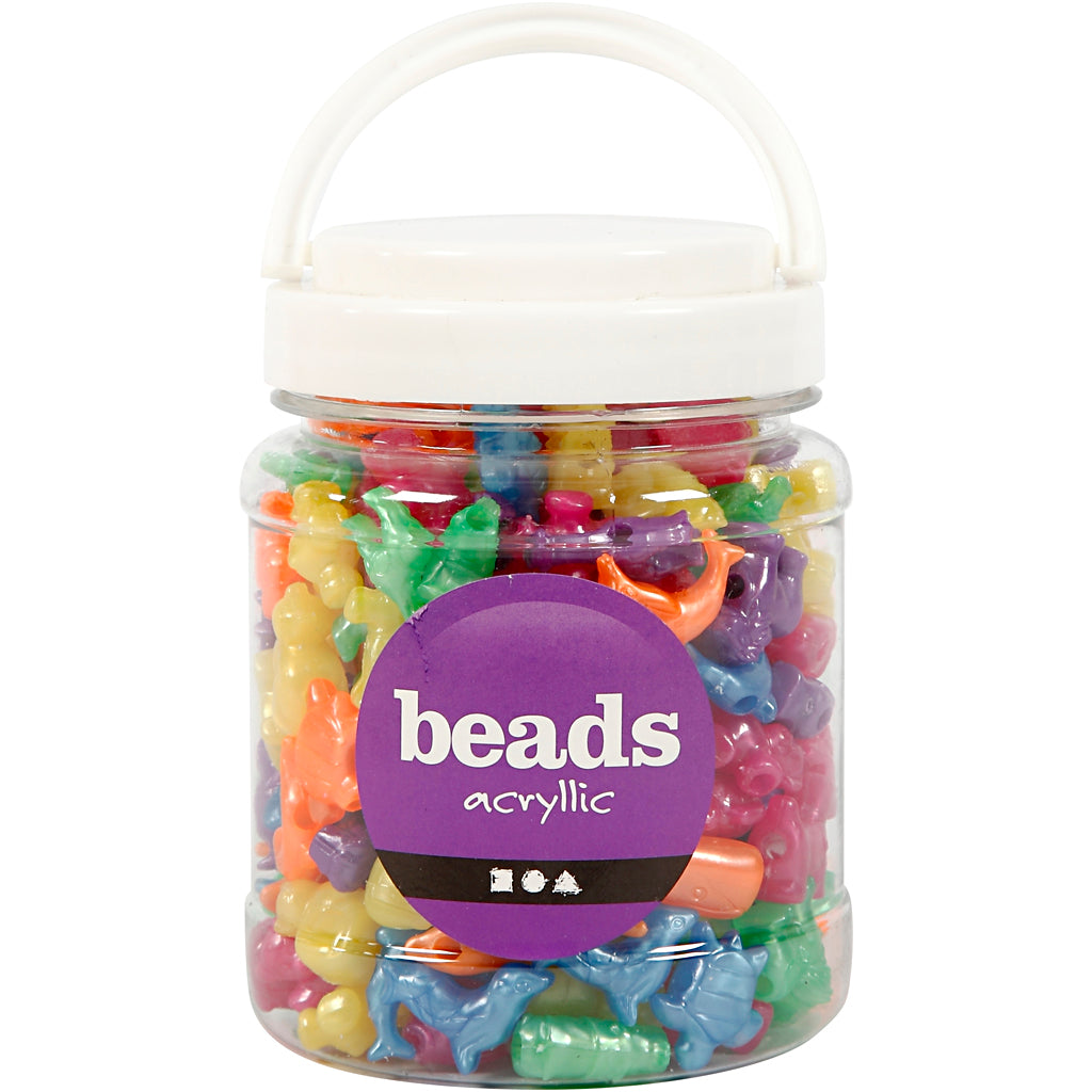 Creativ Company Figure Beads Pearl Clear in Pot, 220st.