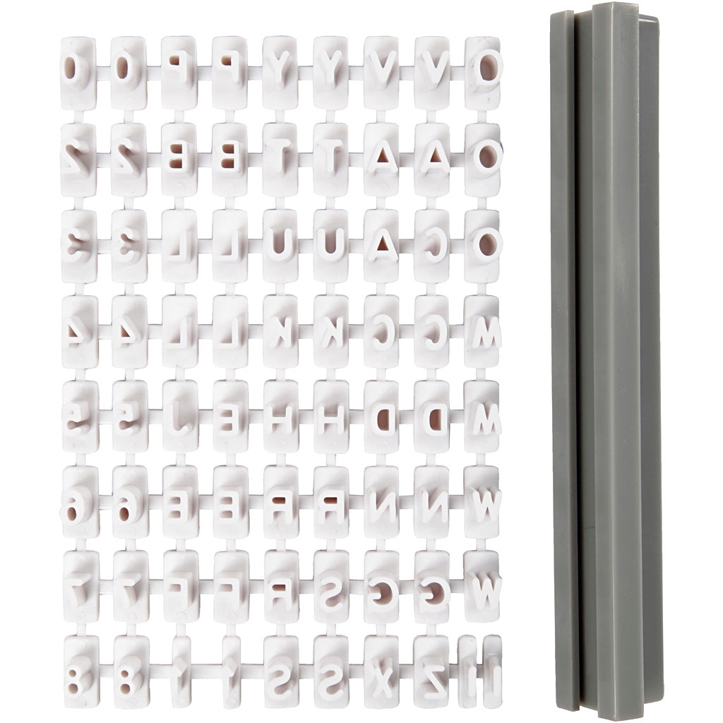 Creativ Company https: www.cchobby.nl Stempelset-aus-Gummi-Buchstaben-Zahlen-h-6-mm-weiß-1-Set