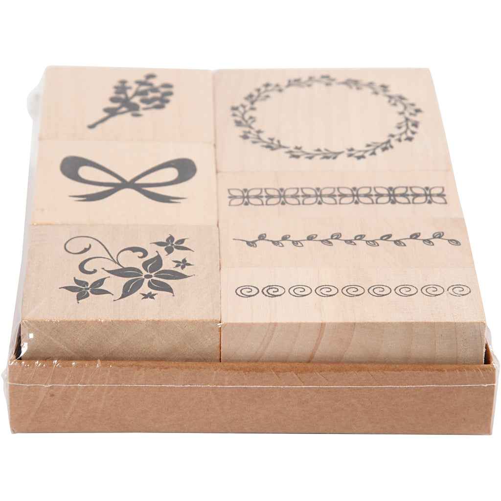 Creativ Company Wooden Stamp Set Nature, 7dlg.