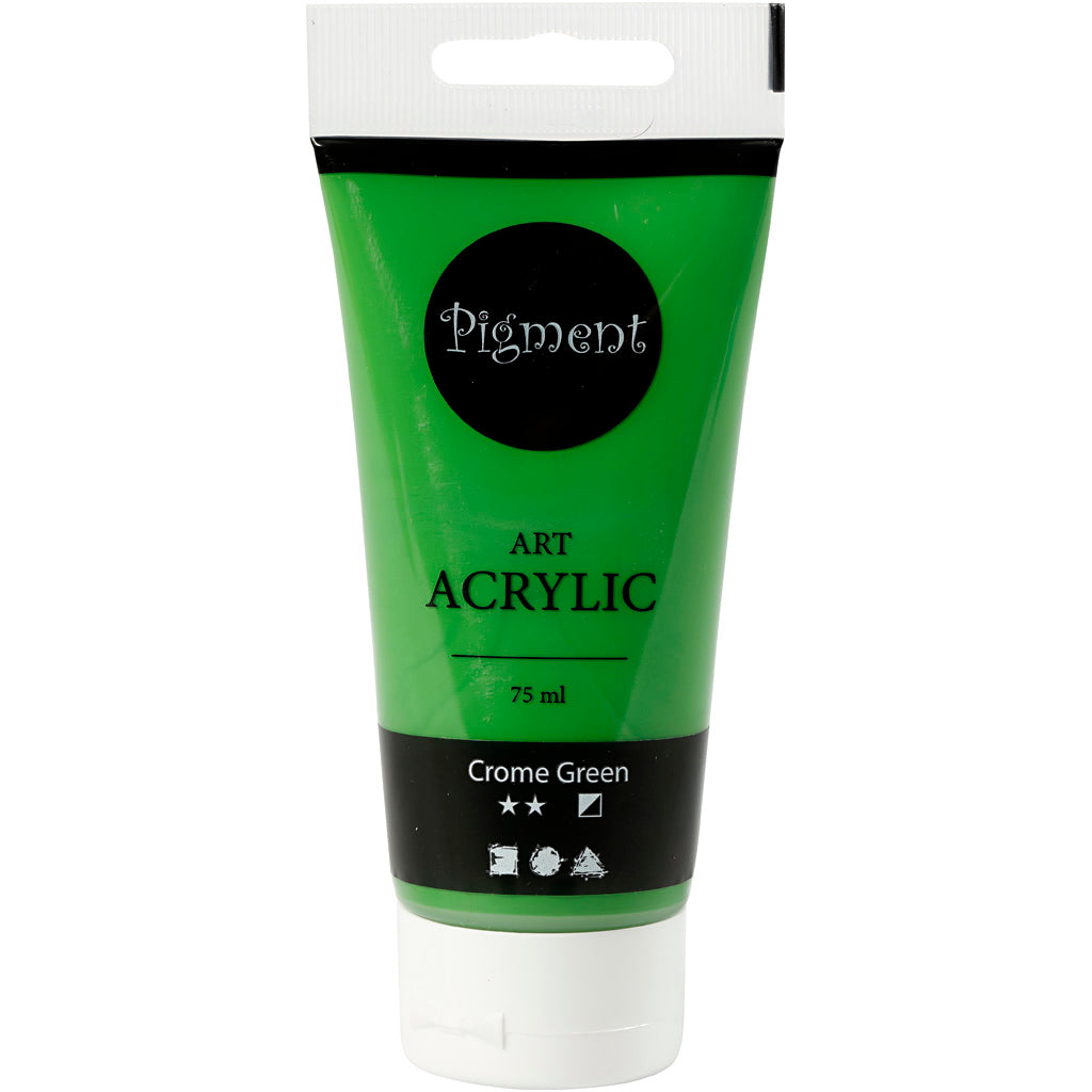 Creative Company Pigment Art Acrilic Paint Crome Green, 75 ml