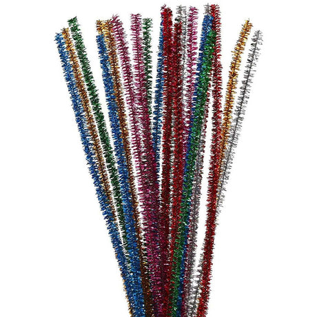 Creativ Company Chenilledraht kräftige Farben Glitzer 30cm, 24 Stk.