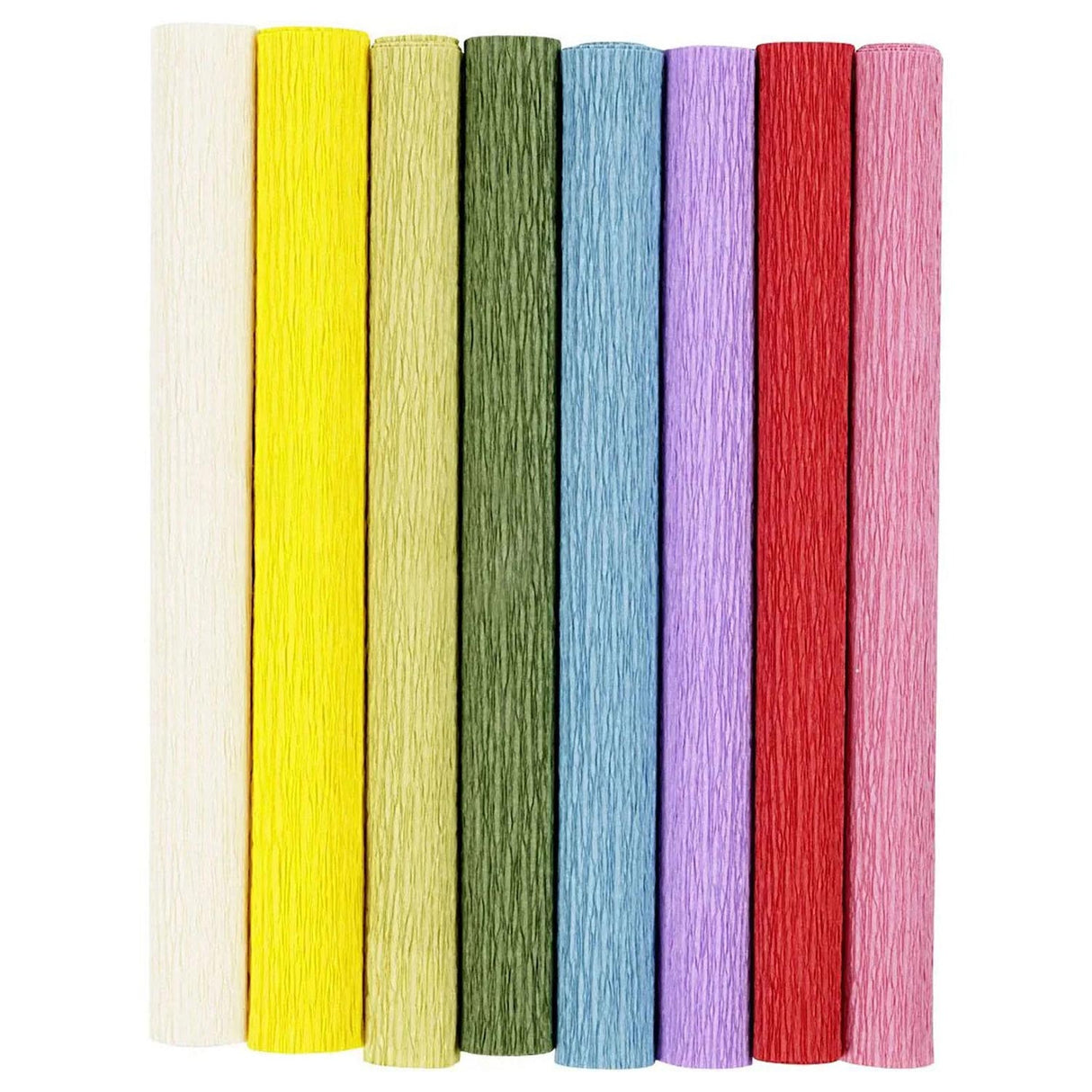 Creativ Company Krepppapier, Blatt 25 x 60 cm, Kreppverhältnis: 180 %, 105 g, Standardfarben, 8 Blatt 1 Karton
