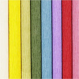 Creativ Company Krepppapier, Blatt 25 x 60 cm, Kreppverhältnis: 180 %, 105 g, Standardfarben, 8 Blatt 1 Karton
