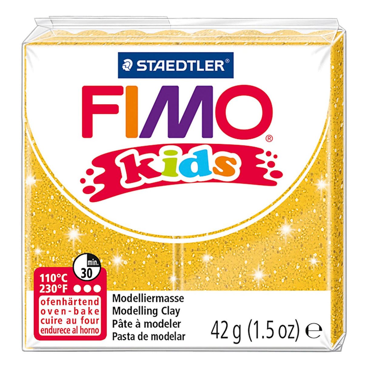 Fimo Kids Mountain Klei Glitter Gold, 42gr