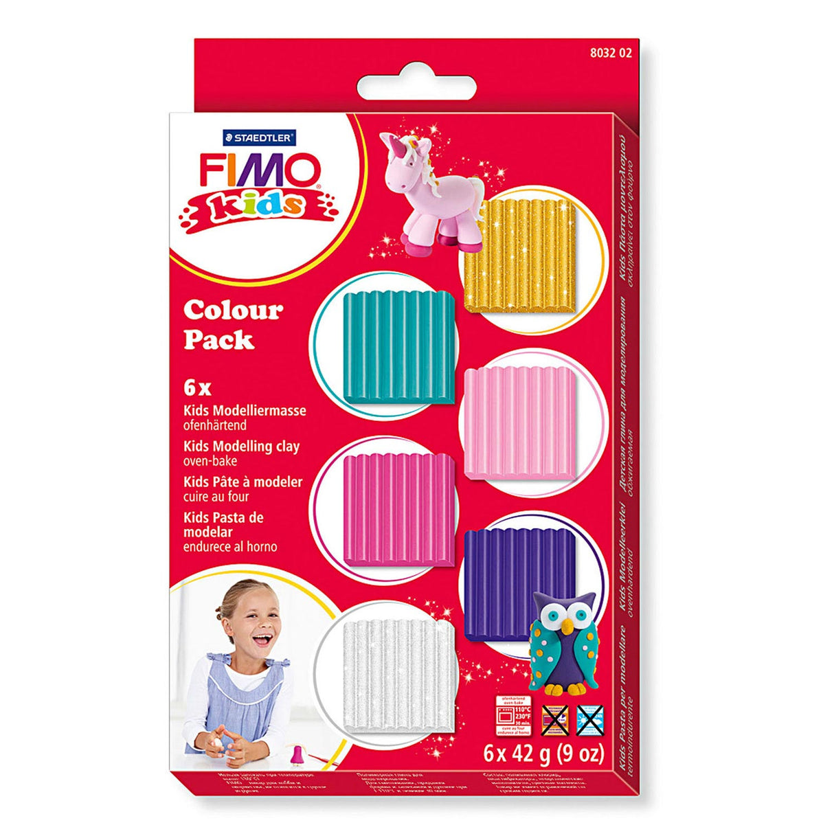 FIMO Kids monterande lera extra färger, 6dlg.