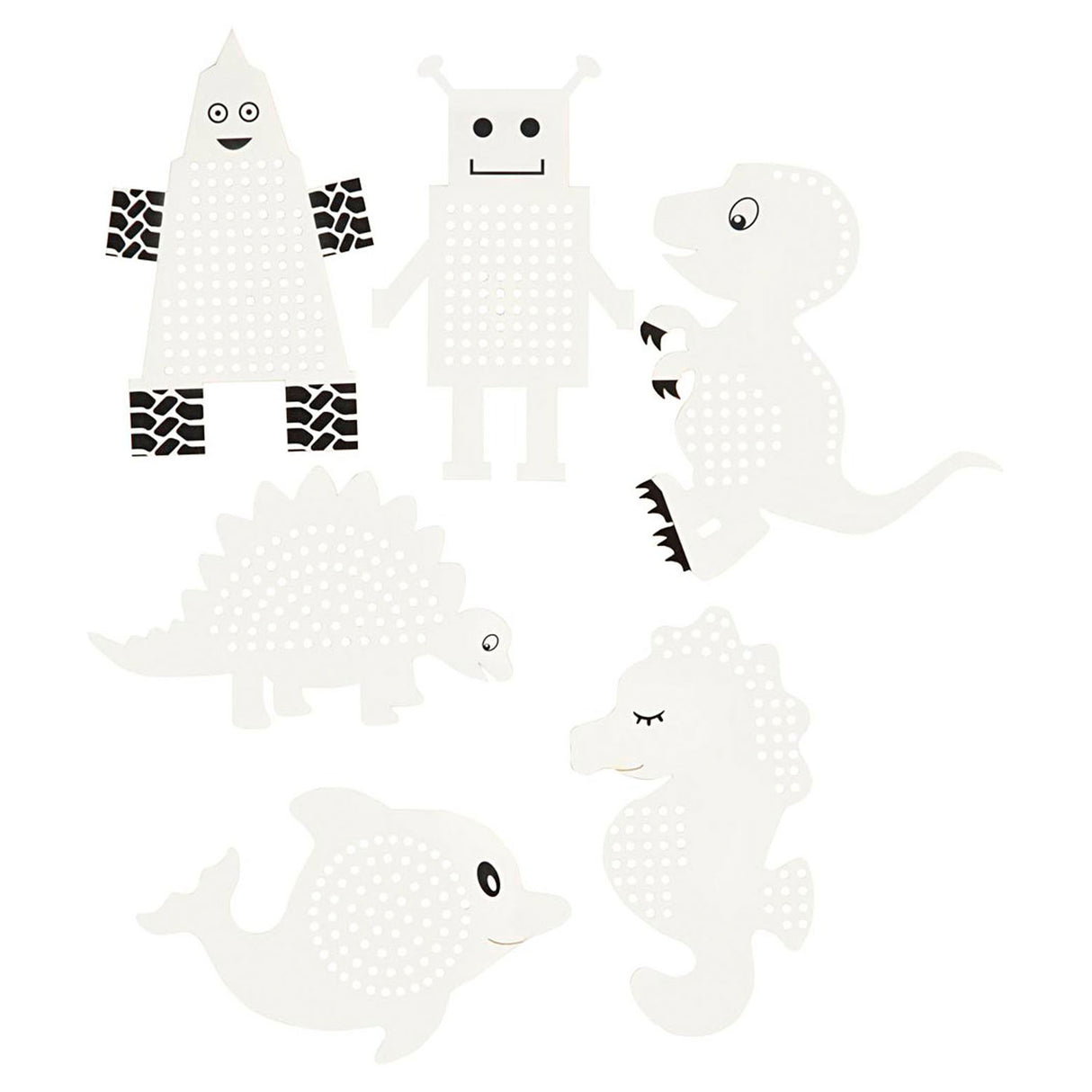 Kreativunternehmen https: www.cchobby.nl cross-stitching-cardboard-animals-robots-h-8-13-cm-w-8-13-cm-white-6x3-piece-1-box