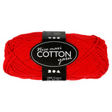 Filato di cotone, rosso, 50gr, 85m