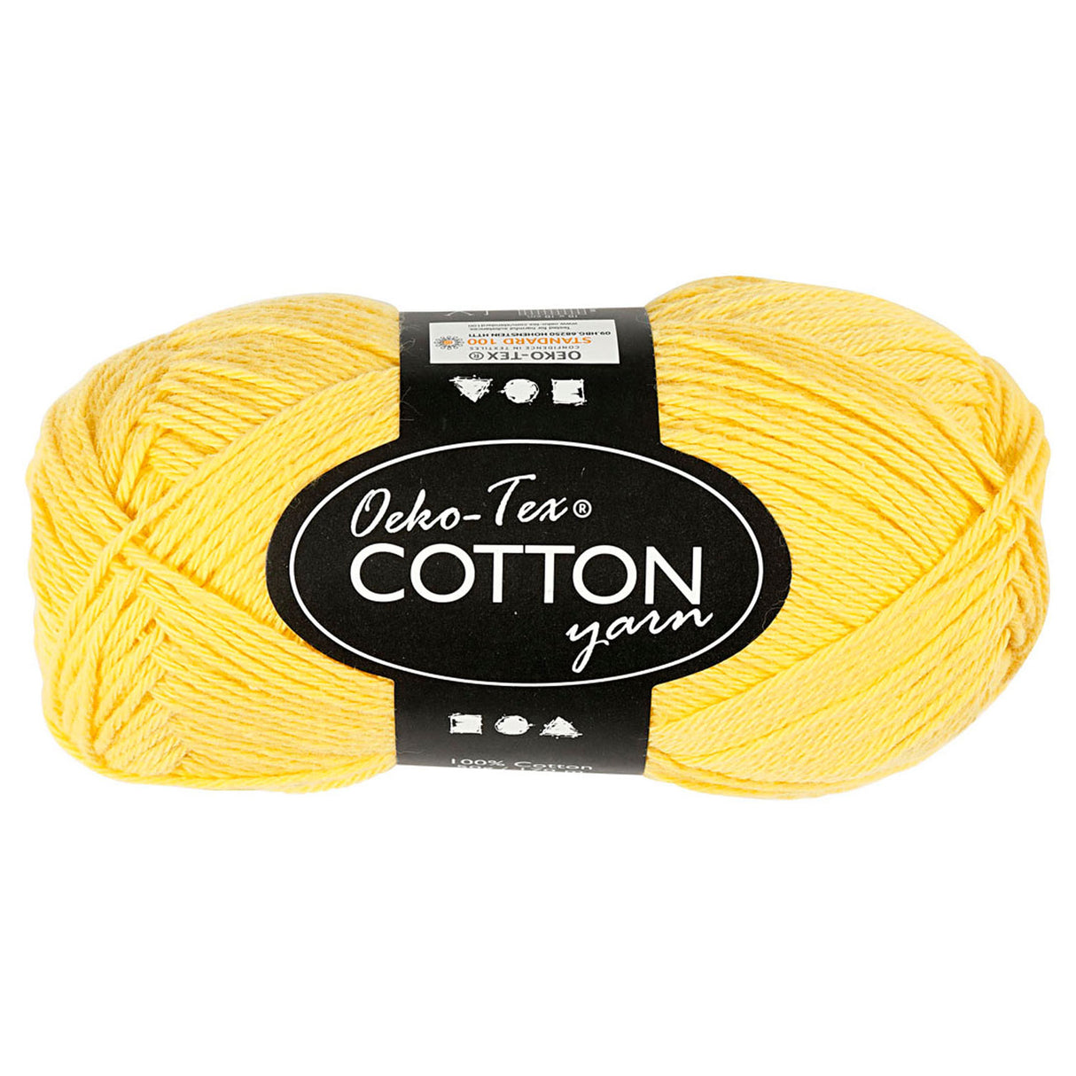 Cotton yarn, yellow, 50gr, 170m