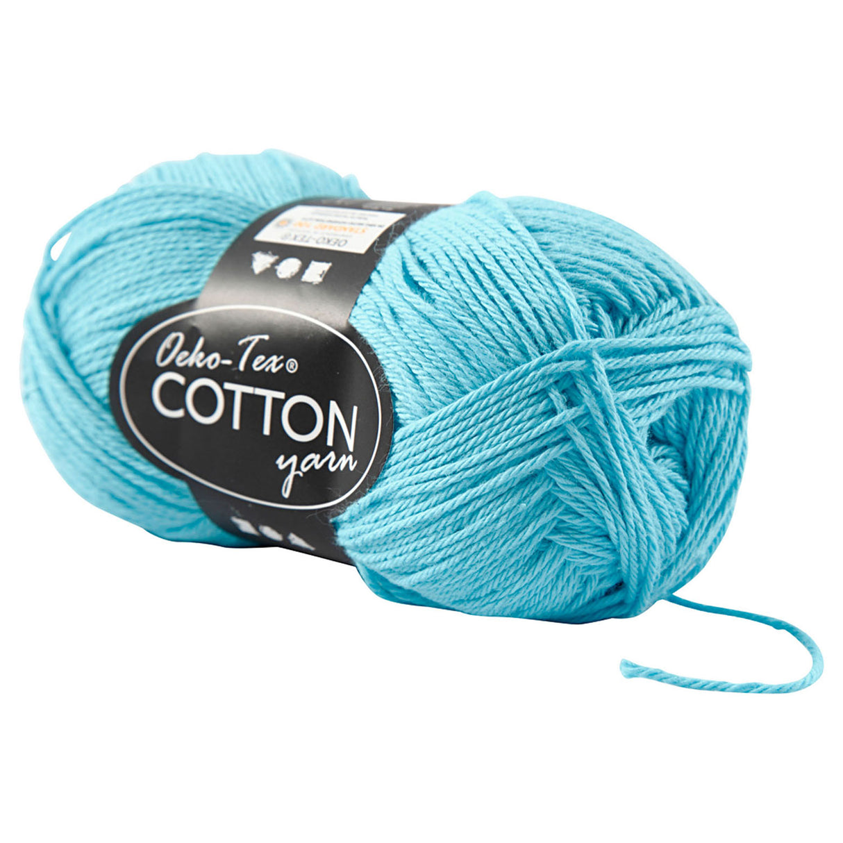 Filato di cotone, turchese, 50gr, 170m