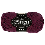 Creativ Company Baumwollgarn, Pflaume, 50gr, 170m