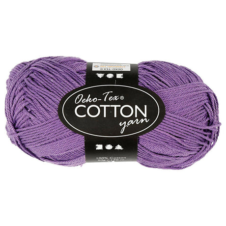 Creativ Company Baumwollgarn, Lila, 50gr, 170m