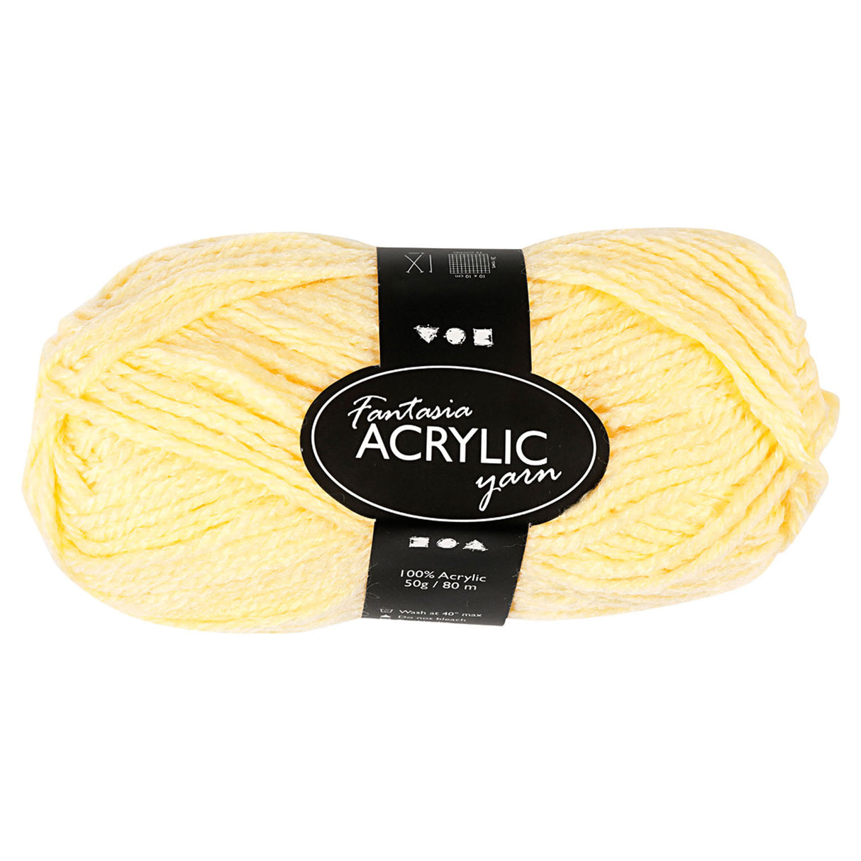 Acrylic yarn, light yellow, 50gr, 80m