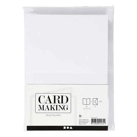 Kreativunternehmen https: www.cchobby.nl Cards-and-envelopes-size-card-10-5x15-cm-size-envelope-11-5x16-5-cm-120-240-wit-50-set-1-box