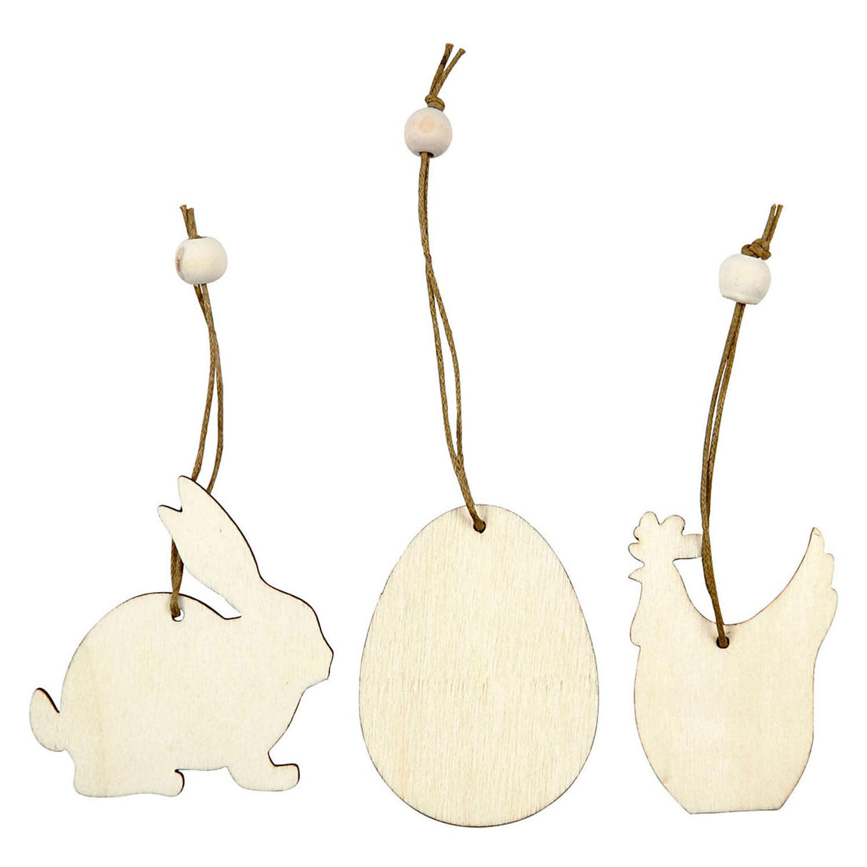 Kreativunternehmen http: www.cchobby.nl wood-decorations-rabbit-egg-chicken-size-6-cm-thickness-3-mm-9-piece-1-box