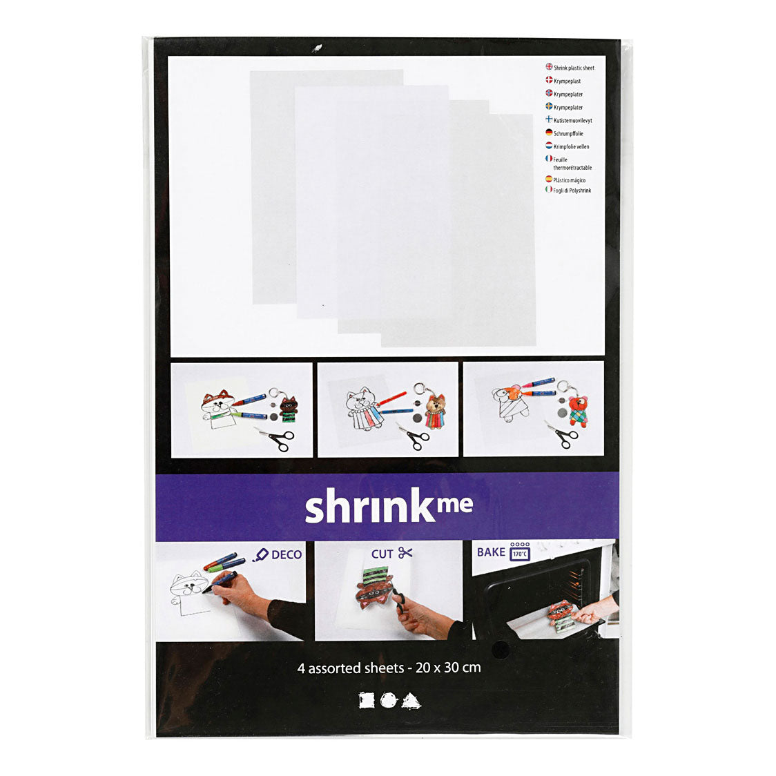 Creativ Company Sheets Shink Film Diverse, 20x30, 4st.