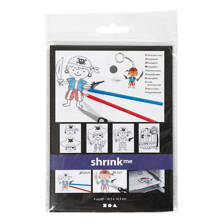 Kreativunternehmen https: www.cchobby.nl sheet-shrink-foil-with-motifs-pirate-sheet-10-5x14-5-cm-thickness-0-3-mm-matt-transparent-4-sheet-1-box