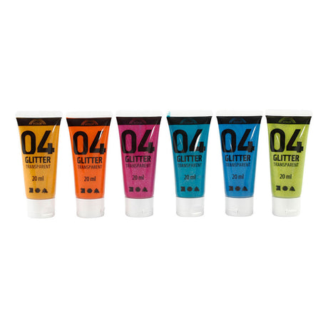 Creativ Company Children's Acrylfarbe Glitzerfarbe, 6x20ml