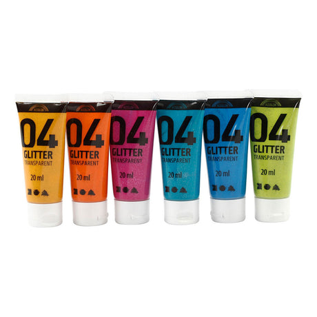 Creativ Company Children's Acrylfarbe Glitzerfarbe, 6x20ml
