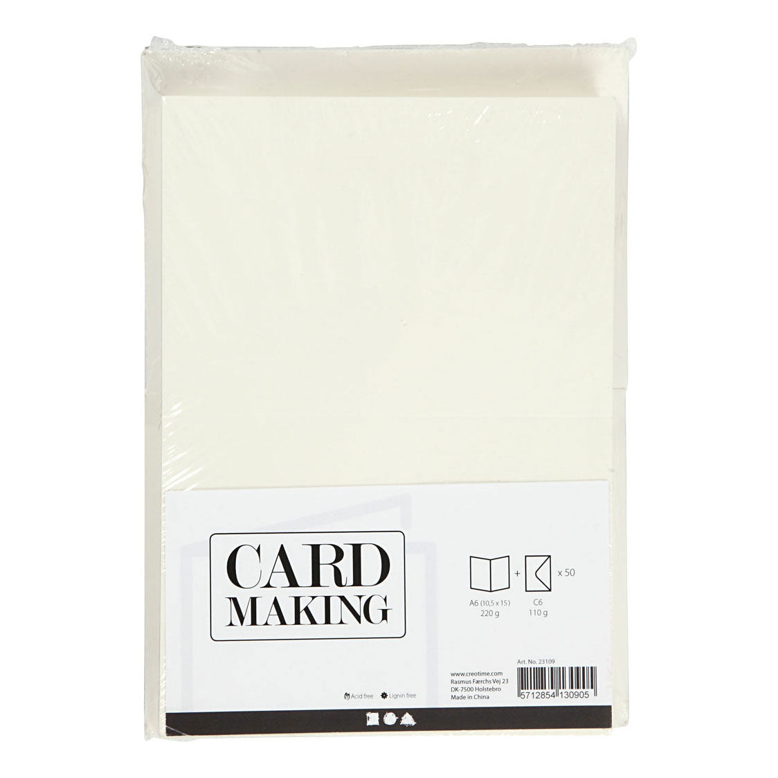 Creative Company Cards and buste Off-White, 50 set