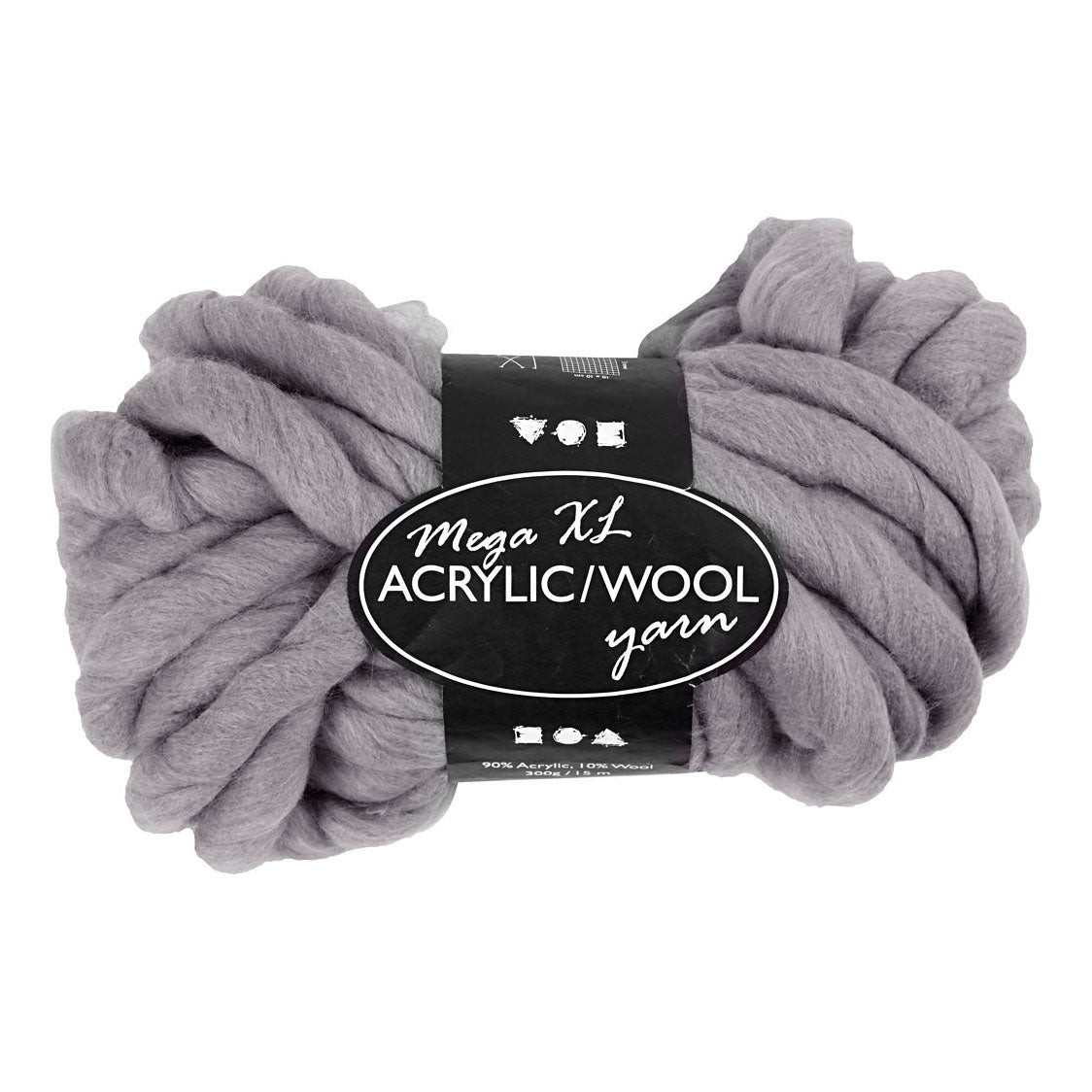 Kreativfirma XL -Garn von Acryl - Gray, 15m