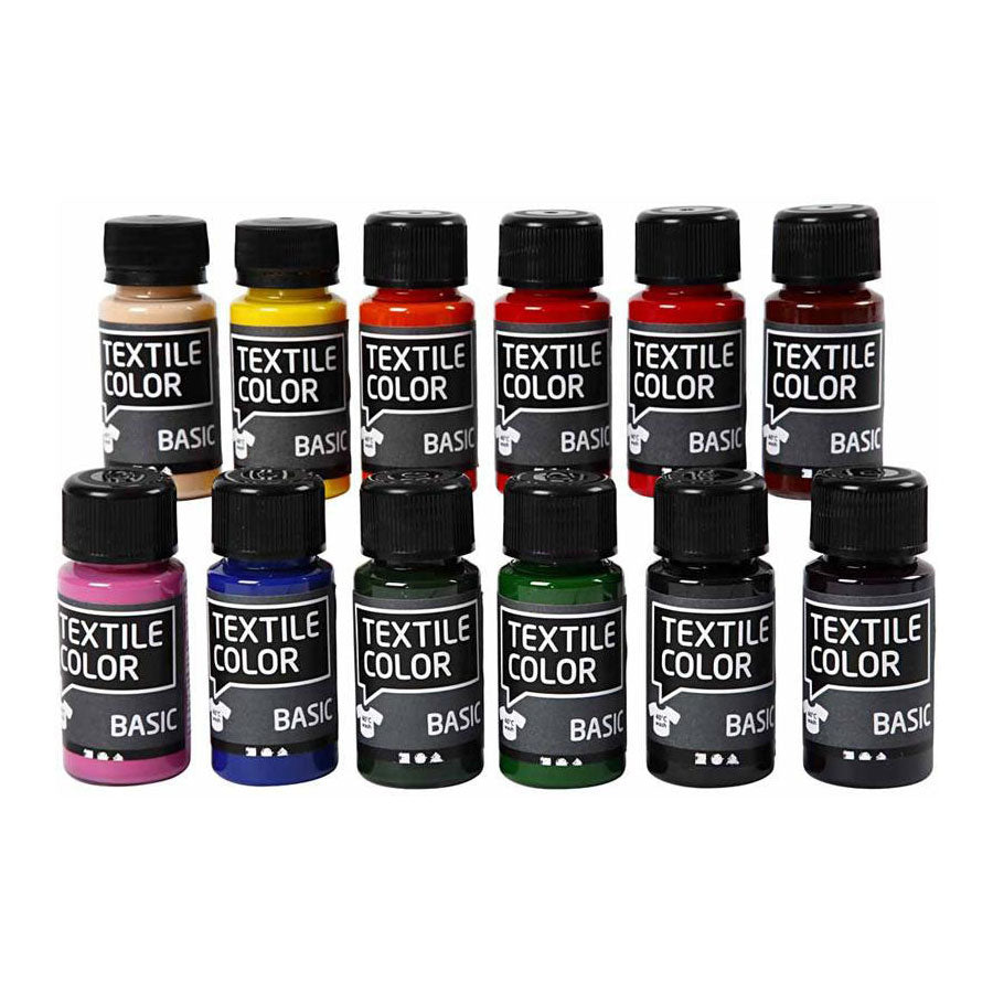 Creativ company textile color semi-dekkende textielverf, 12x50ml