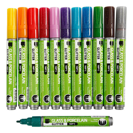 Creativ Company Glass und Porzellanstaaten Farbe Glitzer, 12st.