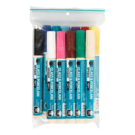 Kreativunternehmen https: www.cchobby.nl Glas-und-Porzellan-Marker-Liniendicke-2-4-mm-undurchsichtig-verschiedene-Farben-12-teilig-1-Box