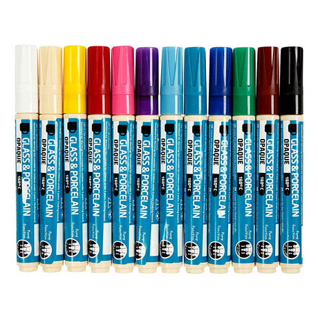 Kreativunternehmen https: www.cchobby.nl Glas-und-Porzellan-Marker-Liniendicke-2-4-mm-undurchsichtig-verschiedene-Farben-12-teilig-1-Box