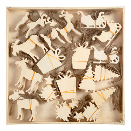 Creativ Company Holzornamente Weihnachtsthema, 90 Stk.