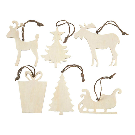 Creativ Company Holzornamente Weihnachtsthema, 90 Stk.