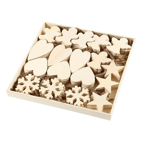 Creativ Company Holzornamente Weihnachtsmotiv diverse, 90 Stk.