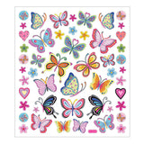 Creativ Company Aufkleber Blumen und Schmetterlinge, 1 Blatt