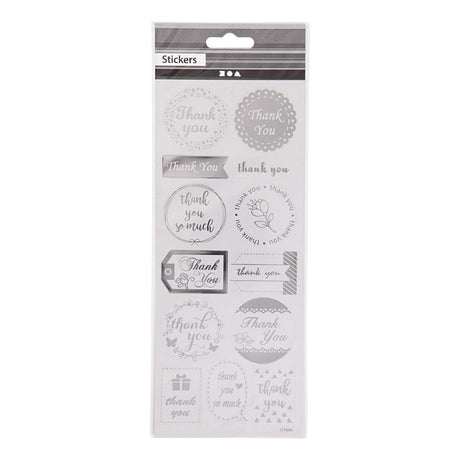 Creativ Company Sticker Silber danke, 1 Vel