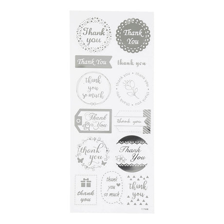 Creativ Company Sticker Silber danke, 1 Vel