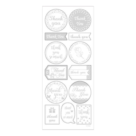 Creativ Company Sticker Silber danke, 1 Vel