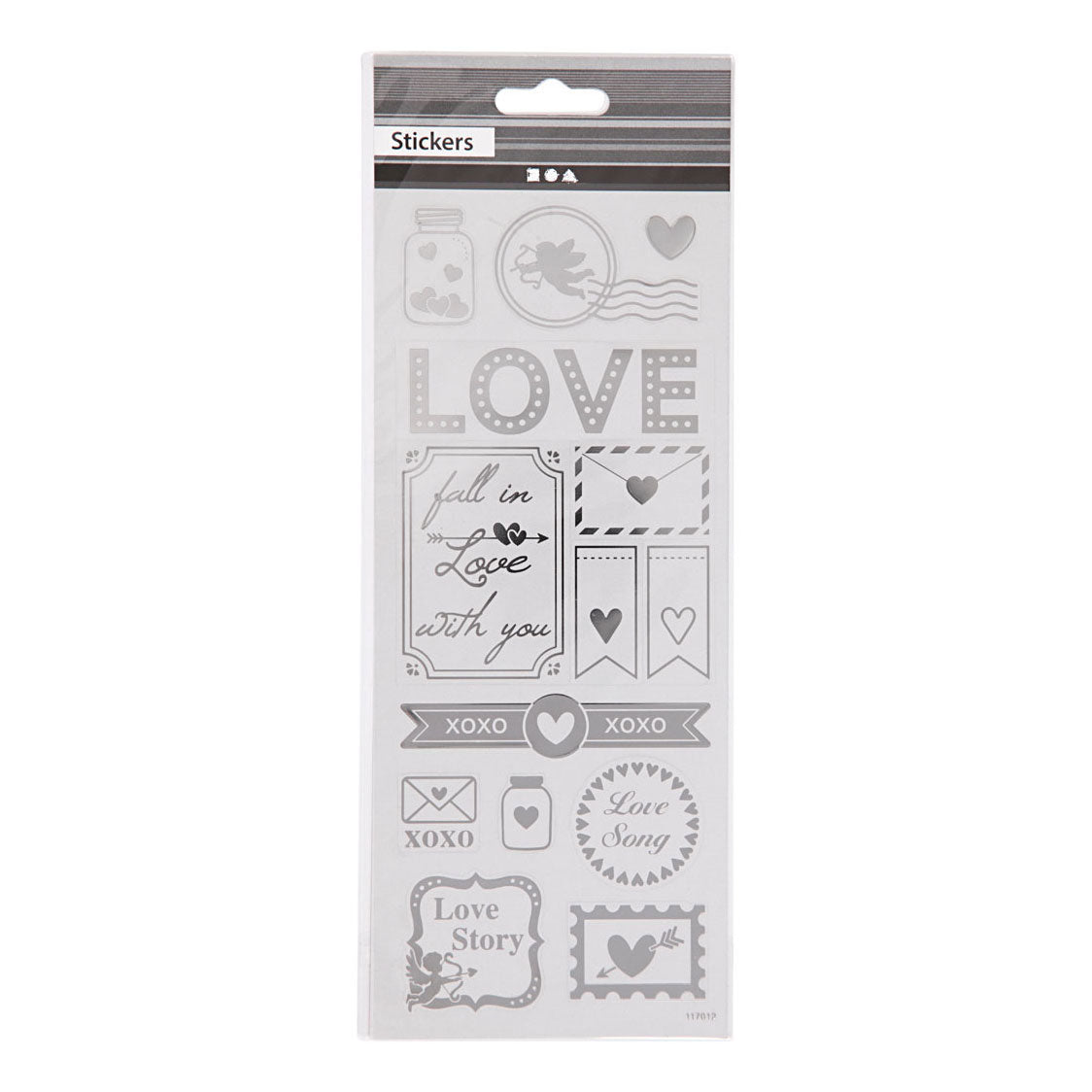 Creative Company Stickers Silver Love, 1 Sheet