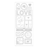 Creativ Company Aufkleber Silberliebe, 1 Blatt