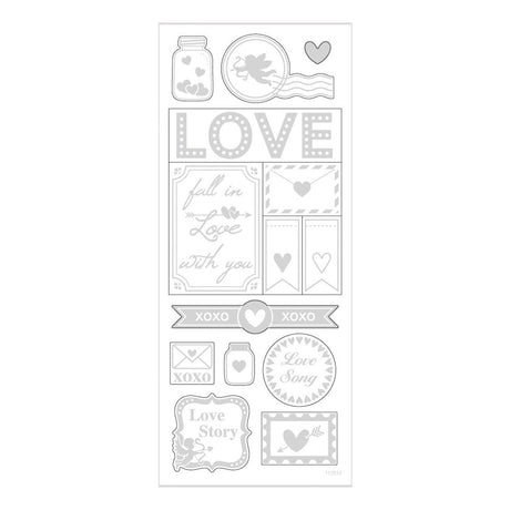 Creativ Company Aufkleber Silberliebe, 1 Blatt
