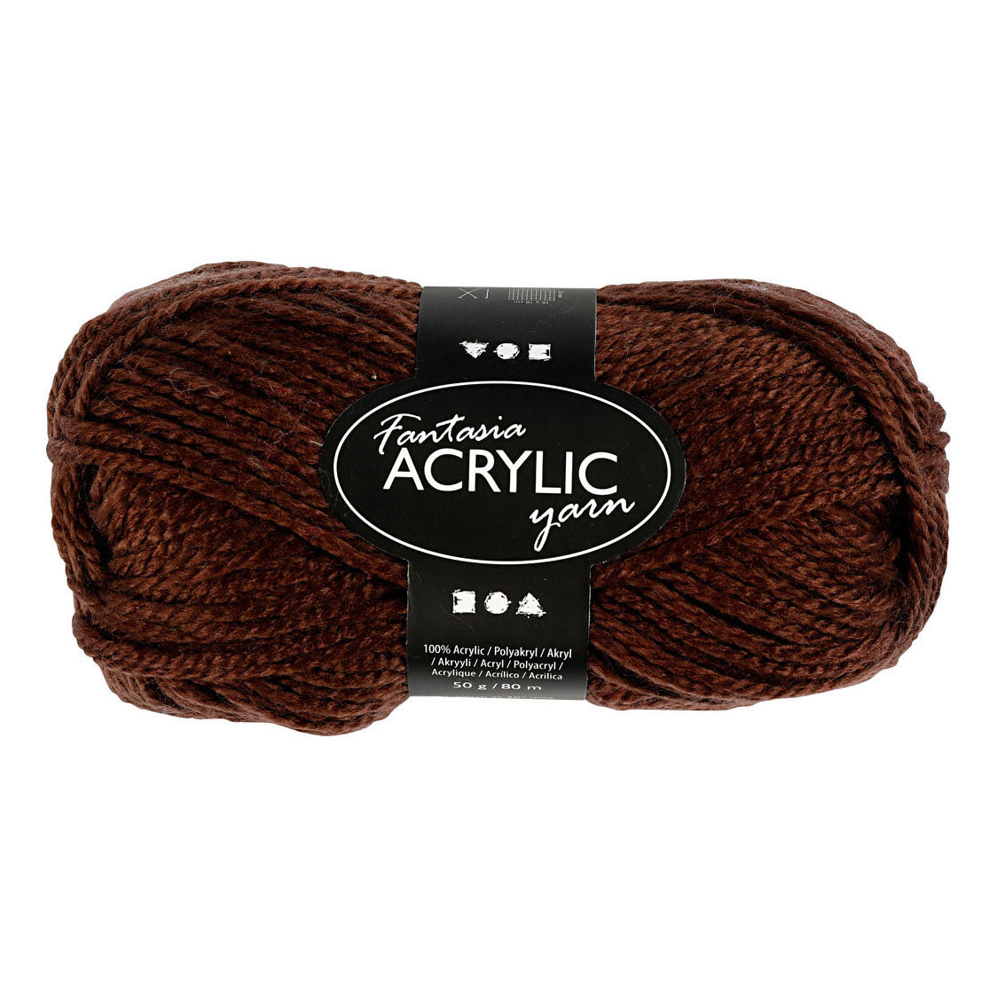 Creativ Company Fantasia Acrylic Yarn Brown, 80m