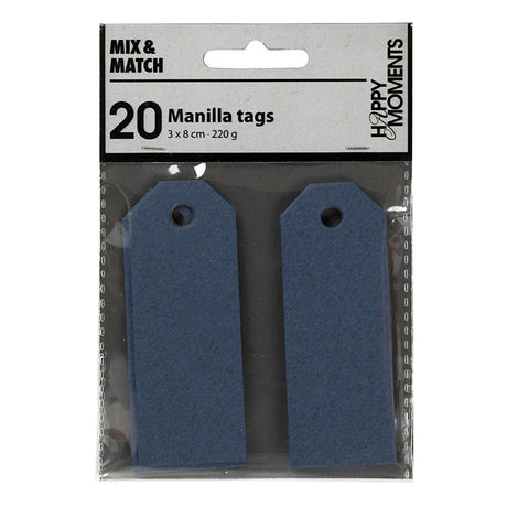 Creativ Company Manilla Labels Blue, 20st.
