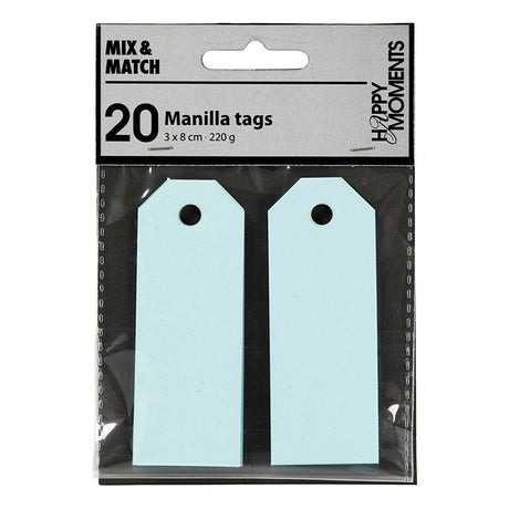 Creativ Company Manilla Labels Hell Blue, 20st.