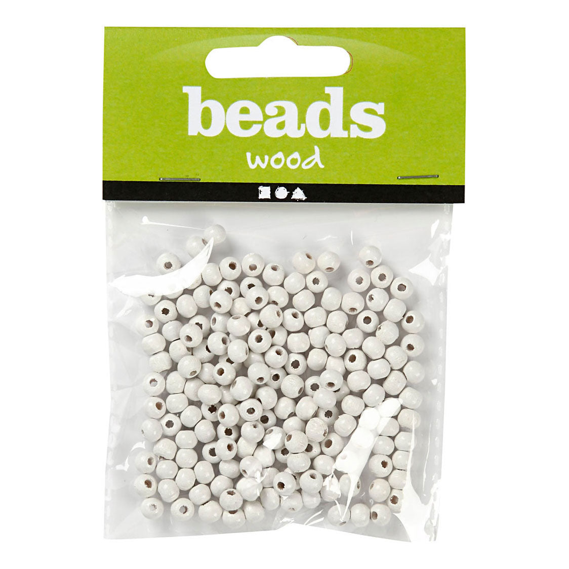 Creativ Company Wooden Beads White, 150st.